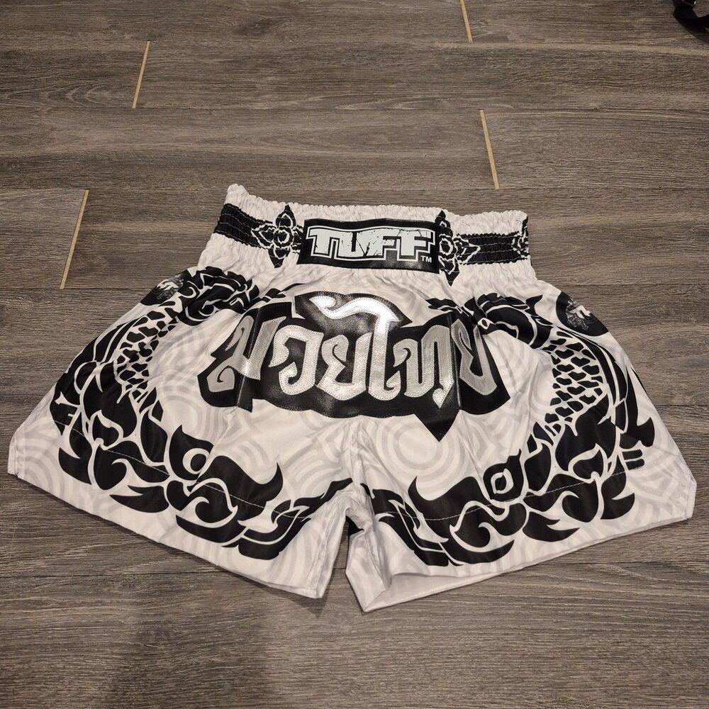 NWT TUFF Sport Retro Muay Thai Shorts - White The Great Hongsa - Sz L